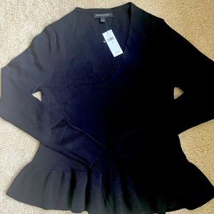 NWT Banana Republic black peplum sweater